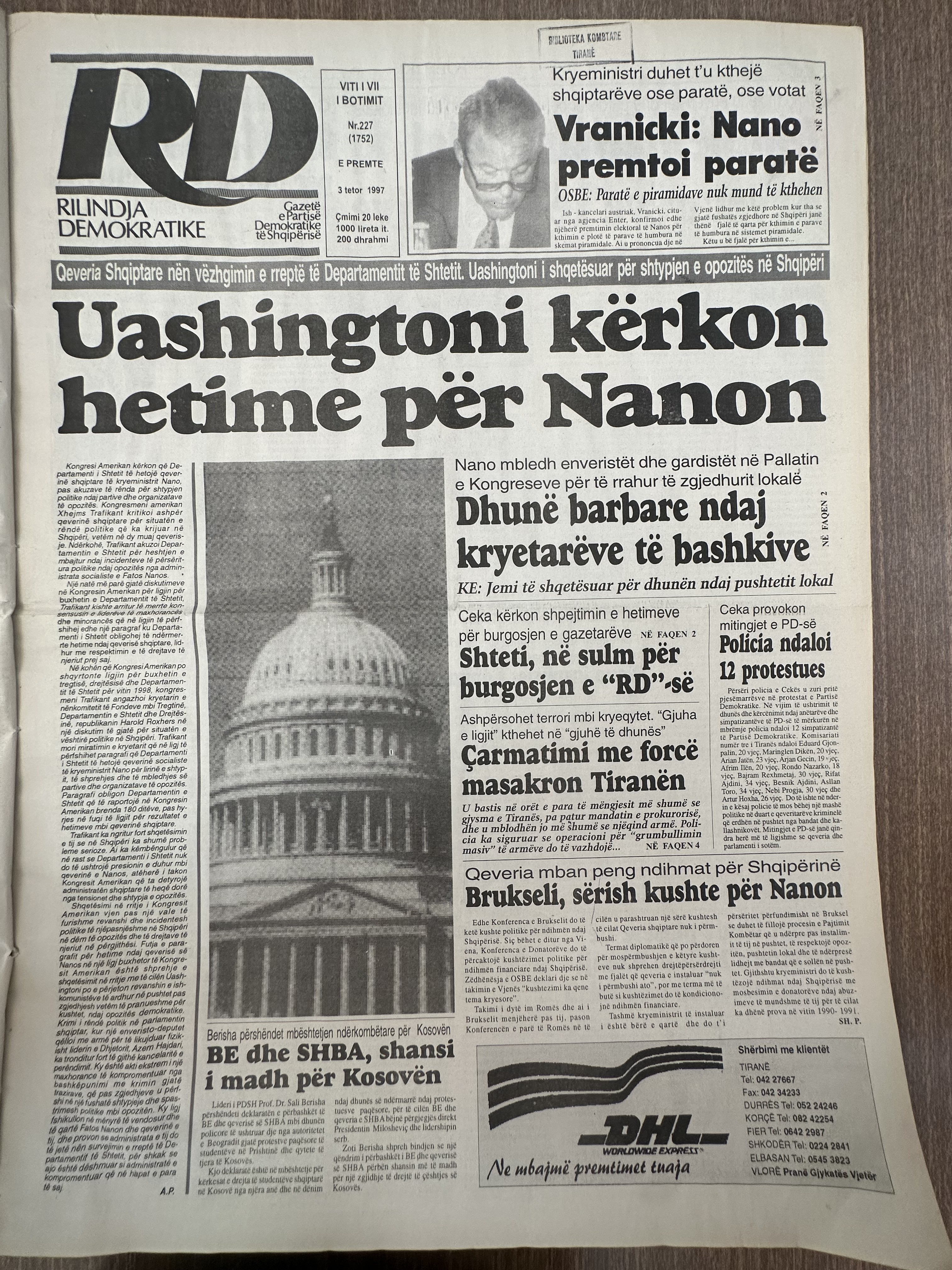 Rilindja Demokratike 1997-10-03